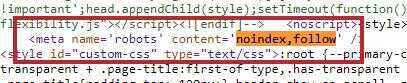 remove noindex page wooCommerce